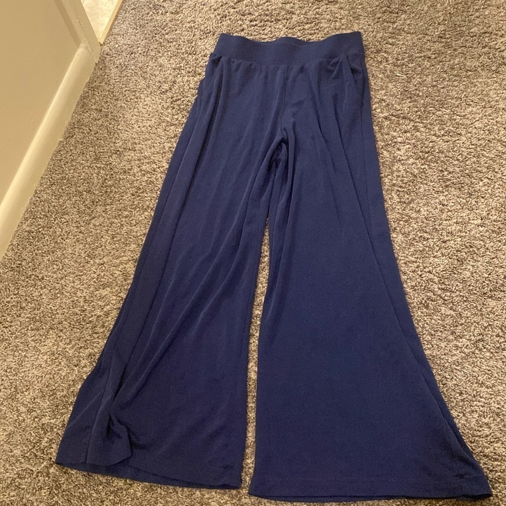 Fabletics women’s small - wide leg - blue pants - elastic waist - pockets